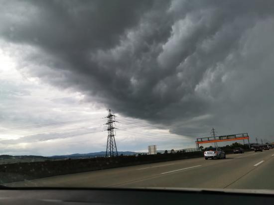 29.05.2020 A2 in Richtung Norden. Gewitter Niederöstetreich