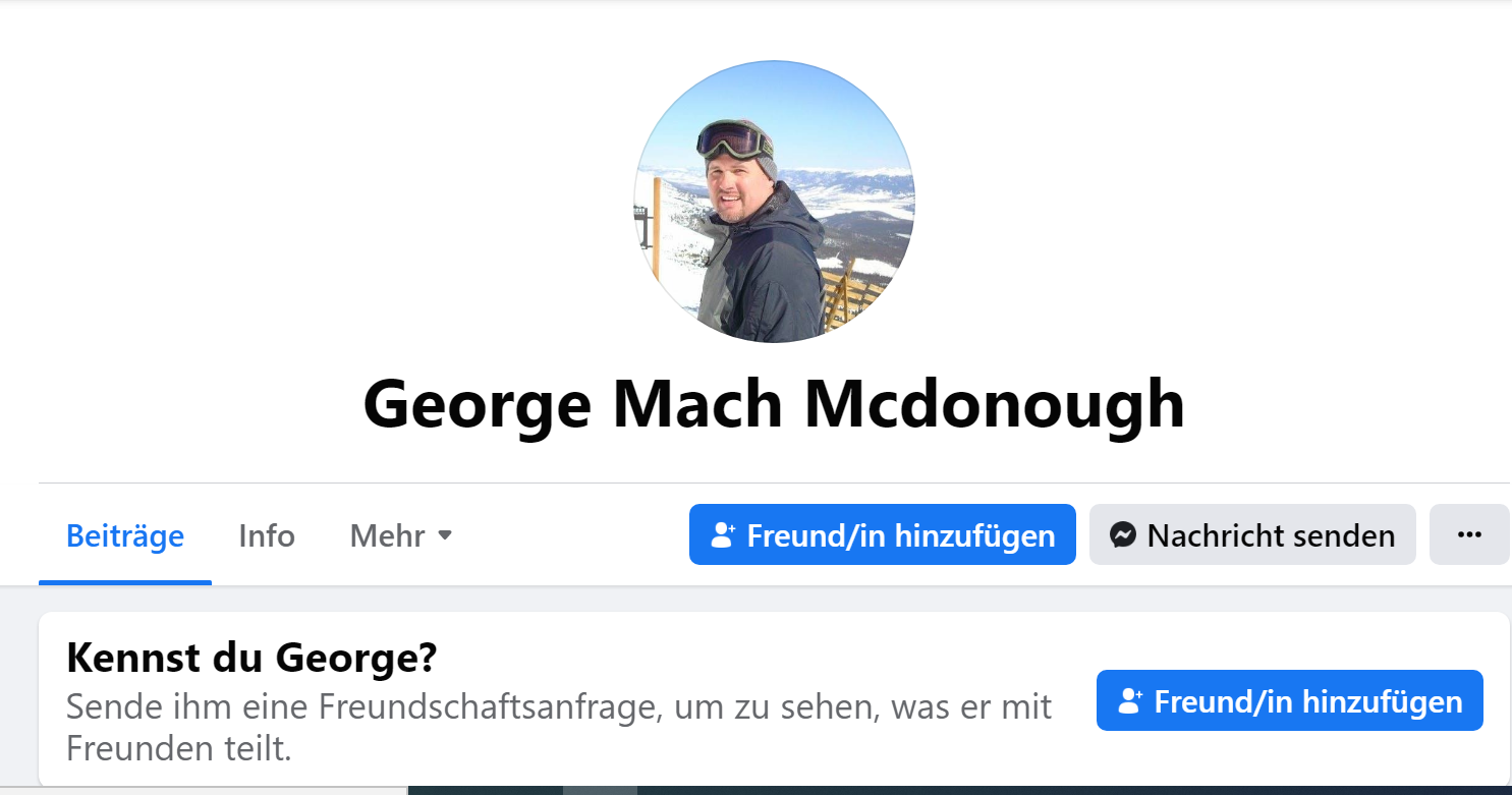 Forum Übersicht - Facebook Fake Profile » Scammer George Mach Mcdonough