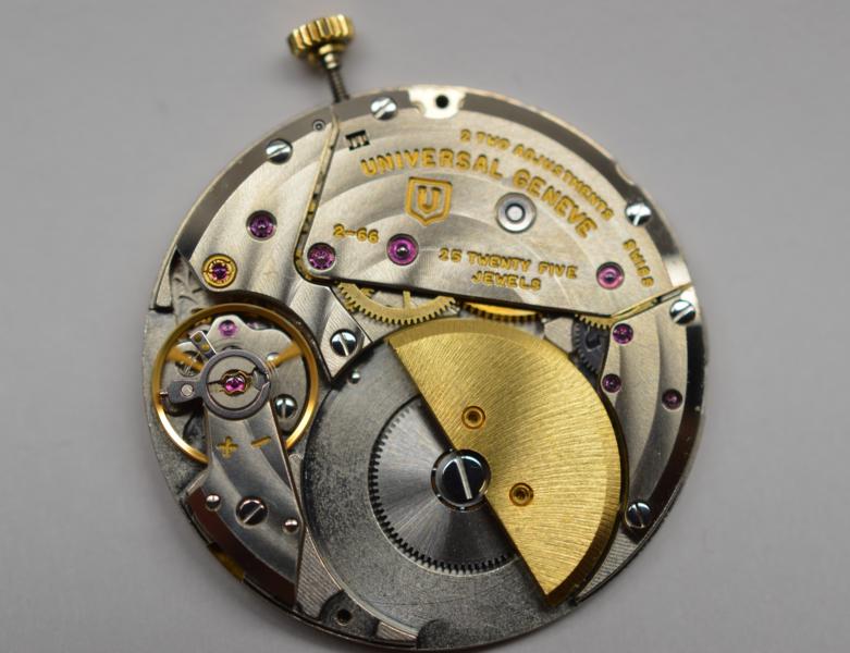 Boîtier Original Vintage Universal Genève Pour Montre Gilt Shadow - Modèle 566143 Microtor - Acier Inoxydable Doré - NOS (New Old Stock)